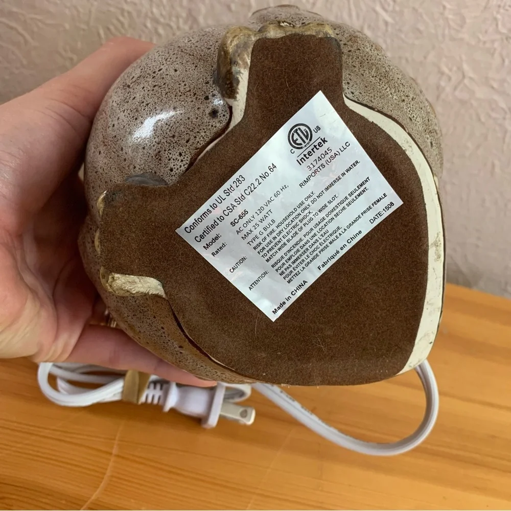 Scentsy Boho Owl Brown Spotted Wax Melt Warmer Retired